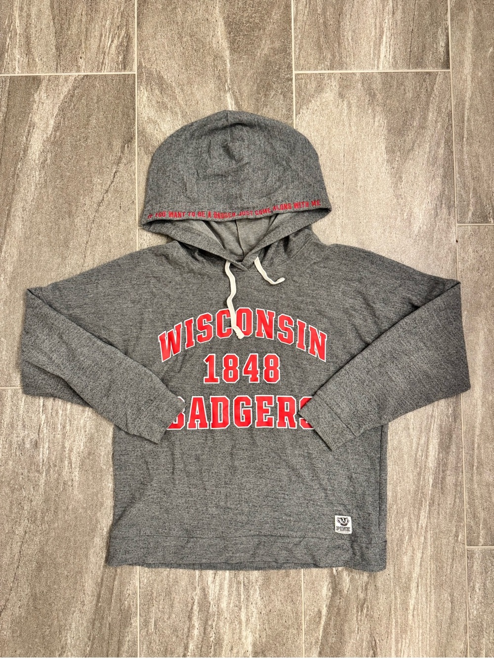 Victoria’s Secret PINK - Wisconsin Badgers 1848 Gray Hooded Sweatshirt - Size S